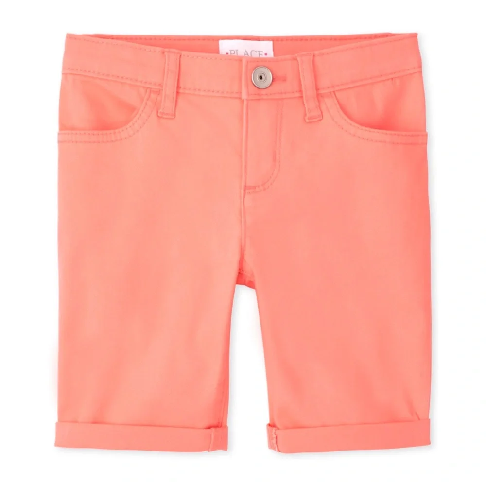 THE CHILDREN’S PLACE • Roll Cuff Twill Skimmer Shorts Pretty Peach
